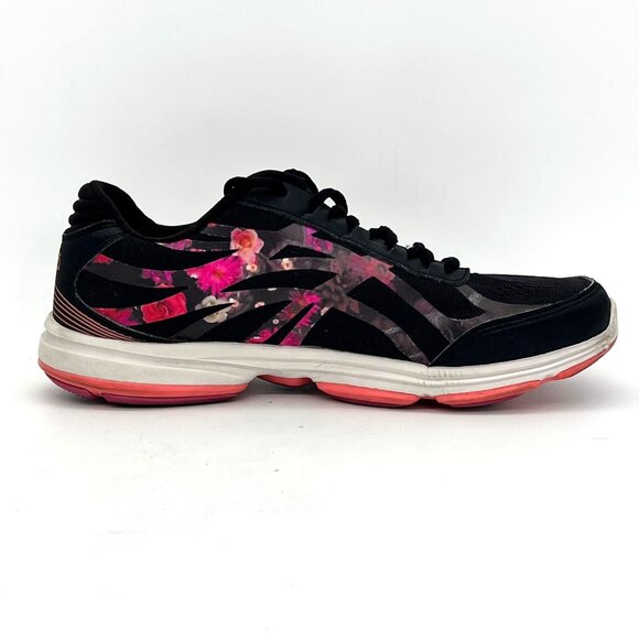 Ryka Devotion Plus 3 Sneakers Athletic Shoes Womens Size 8M Black & Pink Floral - Picture 13 of 16